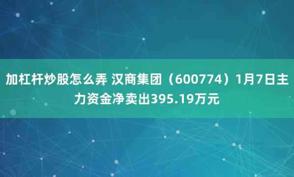 加杠杆炒股怎么弄 汉商集团（600774）1月7日主力资金净卖出395.19万元