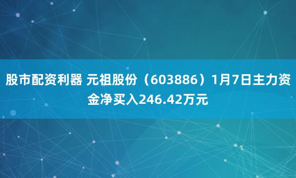 股市配资利器 元祖股份（603886）1月7日主力资金净买入246.42万元