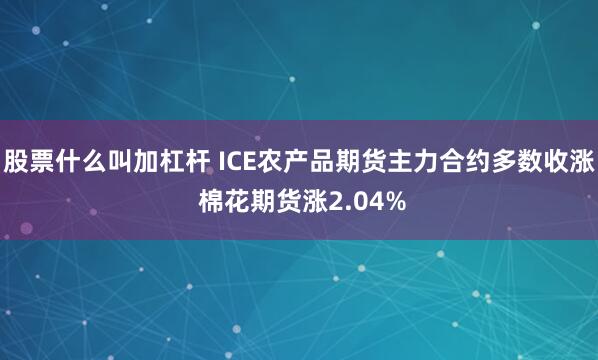 股票什么叫加杠杆 ICE农产品期货主力合约多数收涨 棉花期货涨2.04%