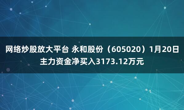 网络炒股放大平台 永和股份（605020）1月20日主力资金净买入3173.12万元