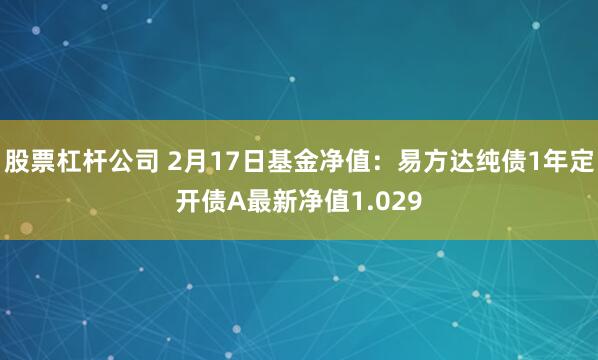 股票杠杆公司 2月17日基金净值：易方达纯债1年定开债A最新净值1.029