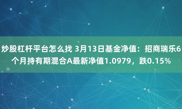 炒股杠杆平台怎么找 3月13日基金净值：招商瑞乐6个月持有期混合A最新净值1.0979，跌0.15%