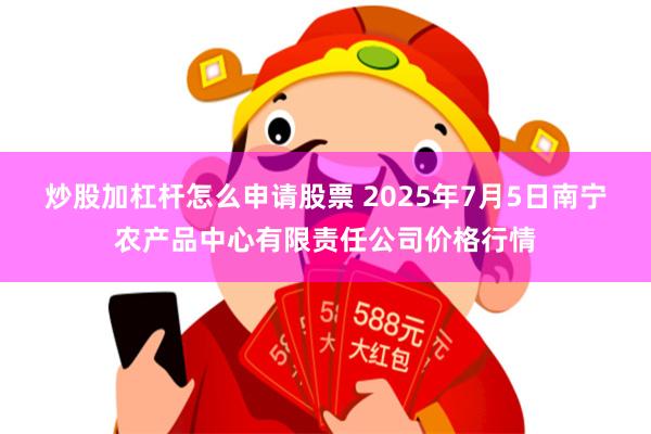 炒股加杠杆怎么申请股票 2025年7月5日南宁农产品中心有限责任公司价格行情